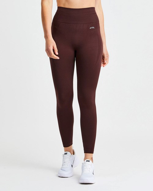 AYBL Balance V2 Seamless Leggings Czekolada Brązowe | 814369-TAL