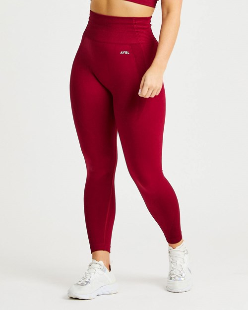 AYBL Balance V2 Seamless Leggings Czerwone | 237415-SFP