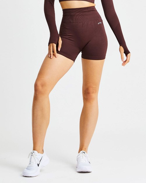 AYBL Balance V2 Seamless Shorts Czekolada Brązowe | 904265-MQG