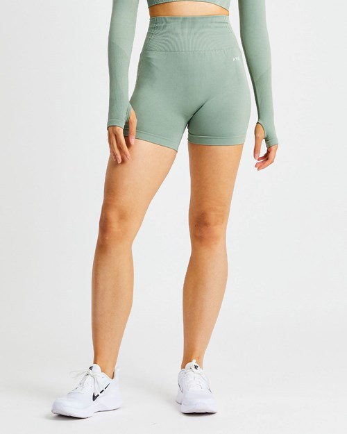 AYBL Balance V2 Seamless Shorts Oliwkowe Zielone | 513729-AVI