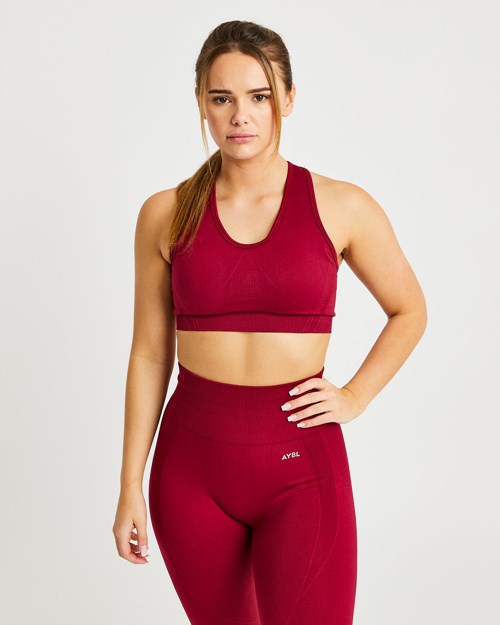 AYBL Balance V2 Seamless Sports Bra Czerwone | 890342-KAG