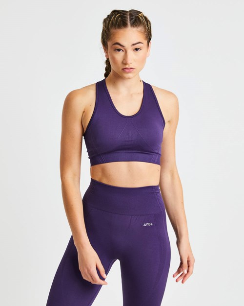 AYBL Balance V2 Seamless Sports Bra Fioletowe | 210687-BRK