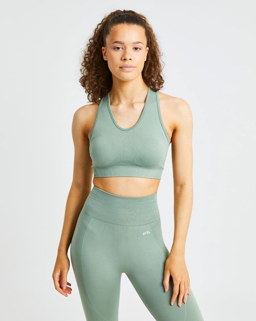 AYBL Balance V2 Seamless Sports Bra Oliwkowe Zielone | 698150-QPF