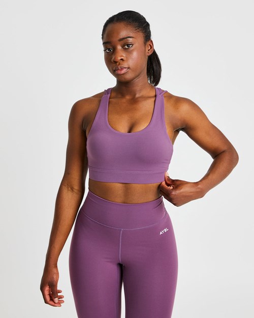 AYBL Core Sports Bra Fioletowe | 580714-QHP