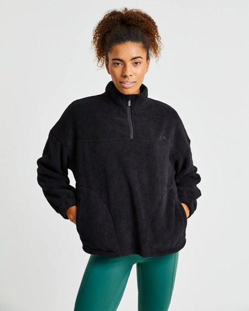 AYBL Effortless Oversized Fleece Czarne | 657091-LKF