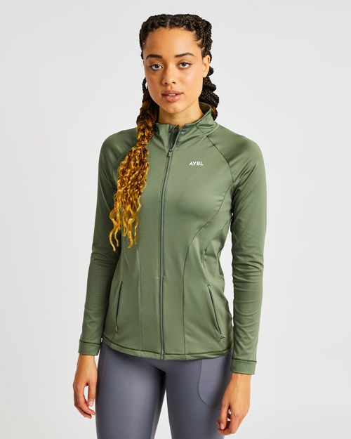 AYBL Effortless Zip Jacket Oliwkowe Zielone | 362851-CSL