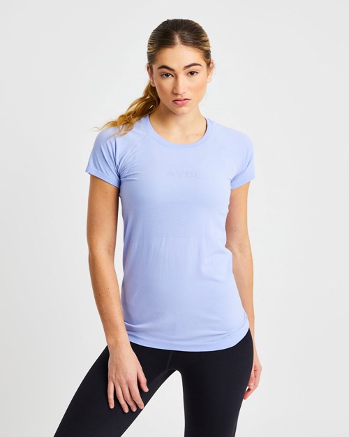 AYBL Embrace Seamless T Shirt Niebieskie | 871056-QFC