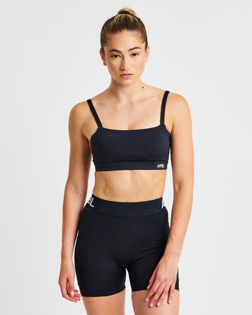 AYBL Essential Bandeau Sports Bra Czarne | 561230-MVQ