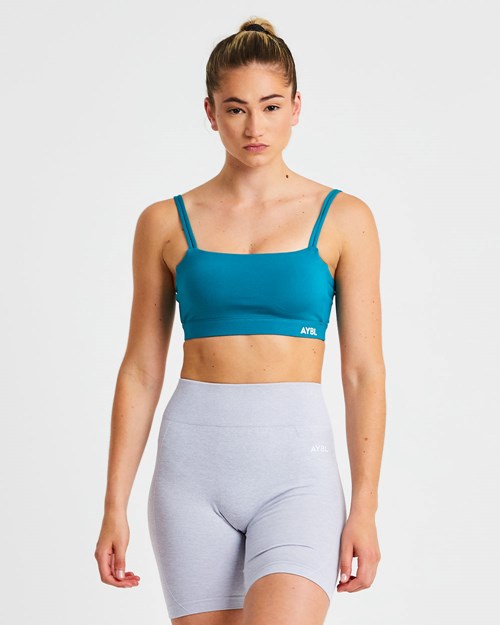 AYBL Essential Bandeau Sports Bra Teal | 016579-MQK