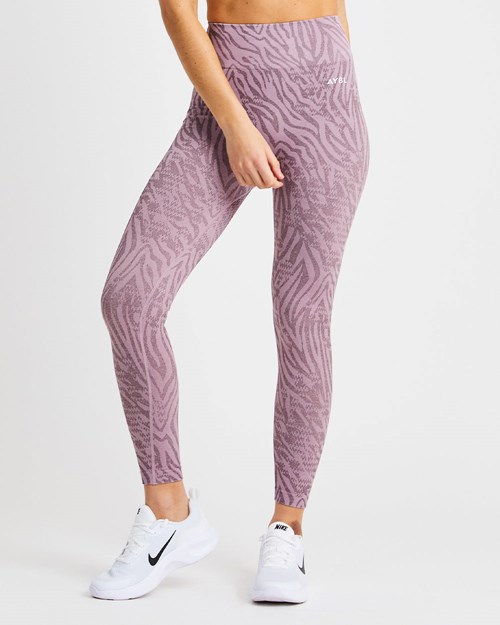 AYBL Evolve Animal Seamless Leggings Mauve Lilac | 817495-VAG