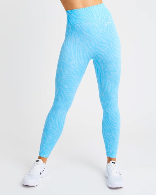 AYBL Evolve Animal Seamless Leggings Niebieskie | 593847-TQX