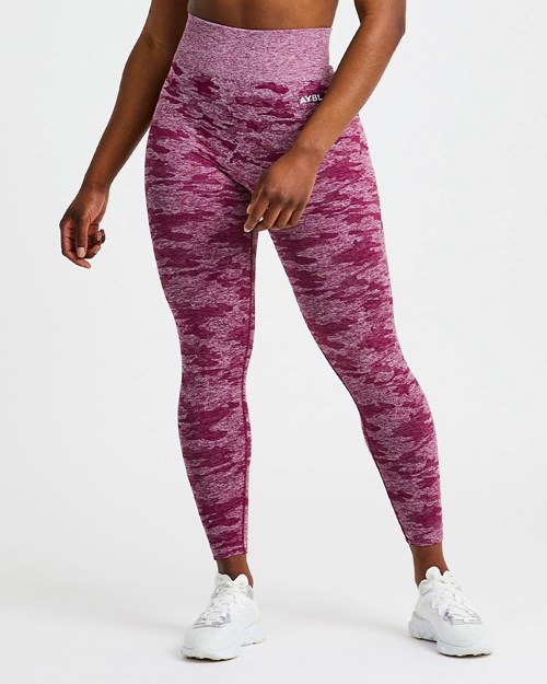 AYBL Evolve Camo Seamless Leggings Bordowe | 098317-RZI