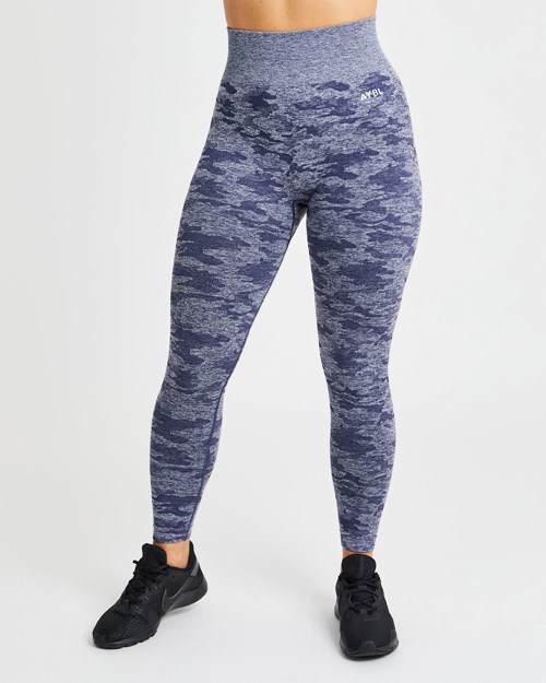 AYBL Evolve Camo Seamless Leggings Granatowe | 986742-JVX