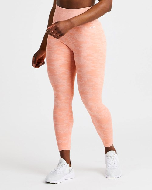 AYBL Evolve Camo Seamless Leggings Peach | 058942-PXM