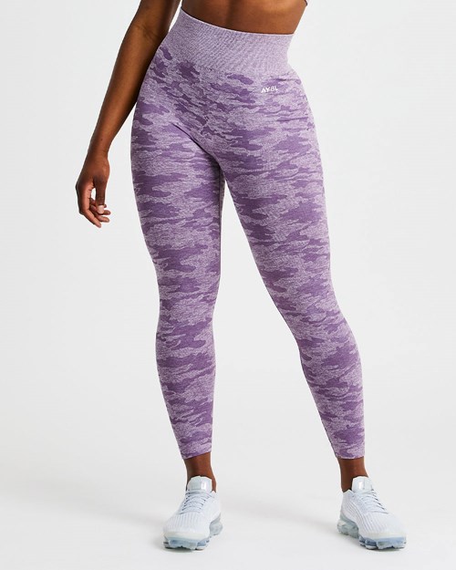 AYBL Evolve Camo Seamless Leggings Plum | 123904-OXP