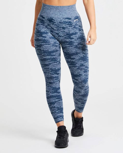 AYBL Evolve Camo Seamless Leggings Teal | 937148-UNQ