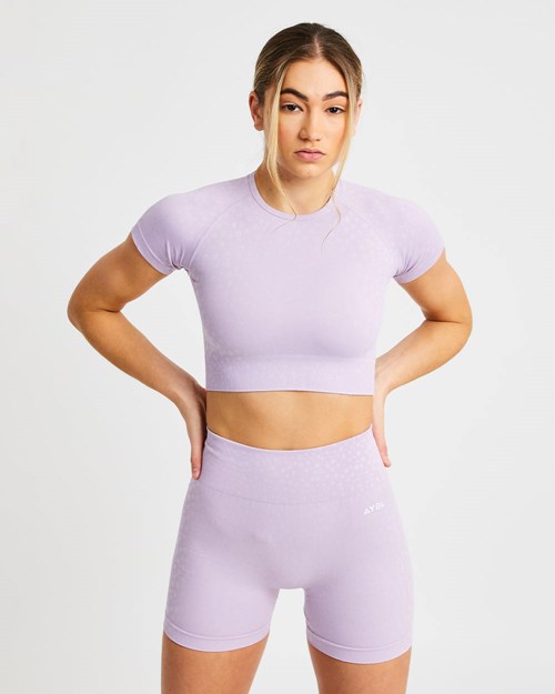 AYBL Evolve Speckle Seamless Crop Top Lilac | 013785-AVI