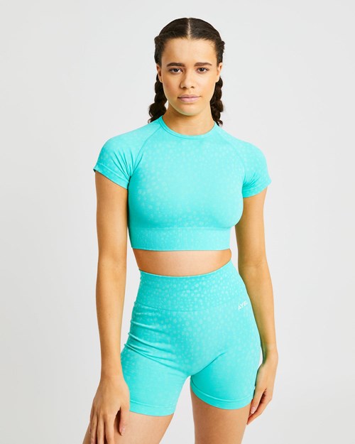 AYBL Evolve Speckle Seamless Crop Top Zielone | 243651-XJS