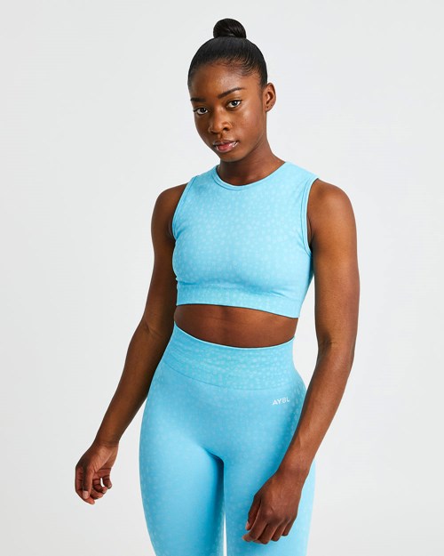 AYBL Evolve Speckle Seamless Crop Vest Głęboka Niebieskie | 358097-SOR