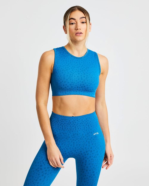 AYBL Evolve Speckle Seamless Crop Vest Niebieskie | 248165-QPW