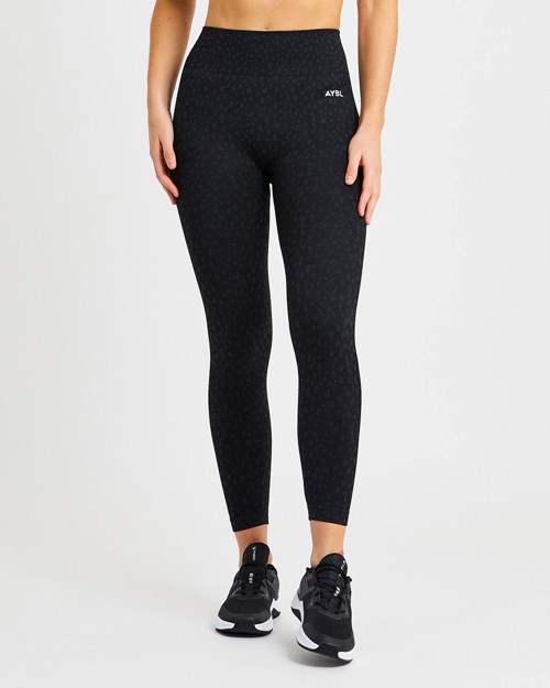 AYBL Evolve Speckle Seamless Leggings Czarne | 497531-IZQ