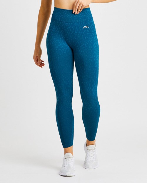 AYBL Evolve Speckle Seamless Leggings Teal | 913480-VIA