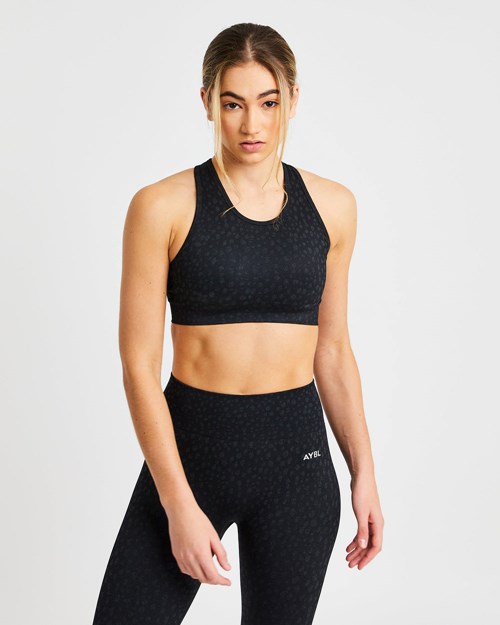 AYBL Evolve Speckle Seamless Sports Bra Czarne | 904687-OFG