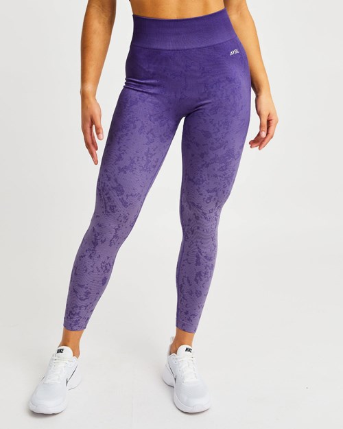 AYBL Flare Seamless Leggings Fioletowe | 798215-USG