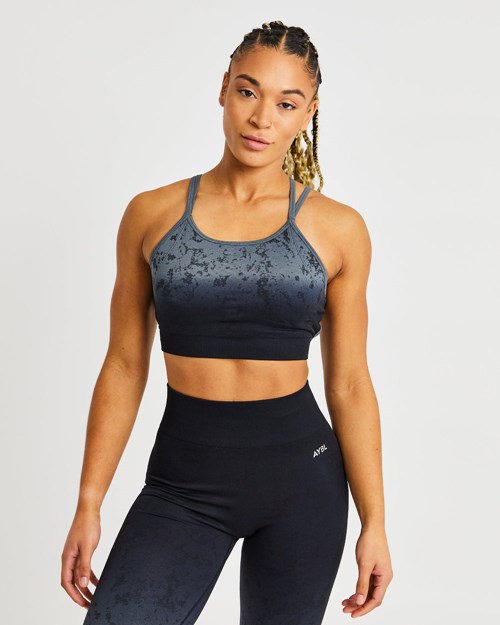 AYBL Flare Seamless Sports Bra Czarne | 951428-YZK