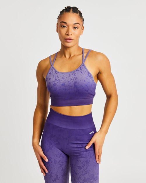 AYBL Flare Seamless Sports Bra Fioletowe | 749621-KDL