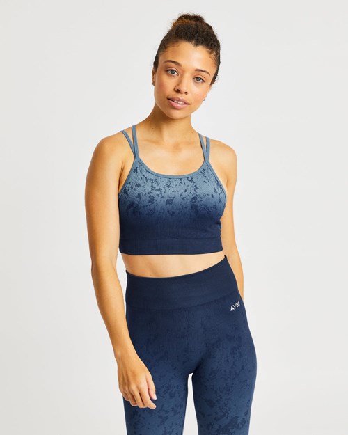 AYBL Flare Seamless Sports Bra Niebieskie | 062413-LVJ