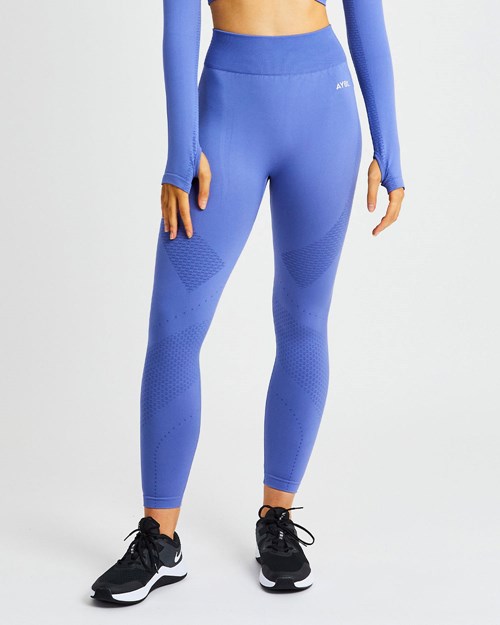 AYBL Ignite Seamless Leggings Niebieskie | 019674-AXM