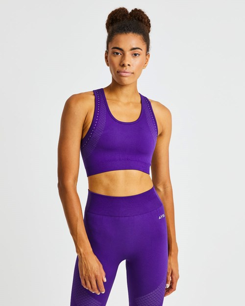 AYBL Ignite Seamless Sports Bra Fioletowe | 397416-JDY