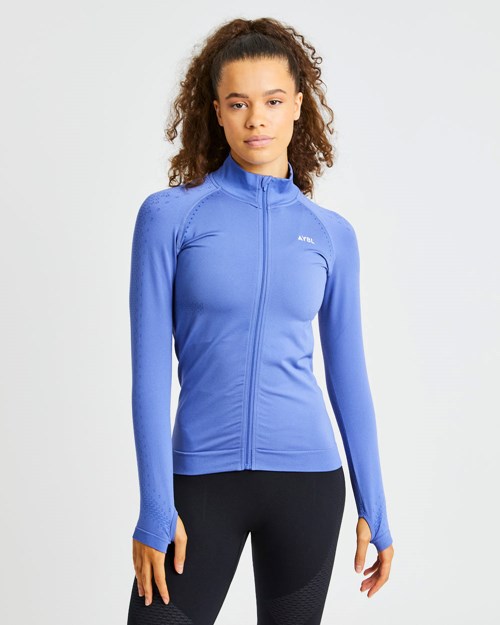 AYBL Ignite Seamless Zip Jacket Niebieskie | 765034-OTD