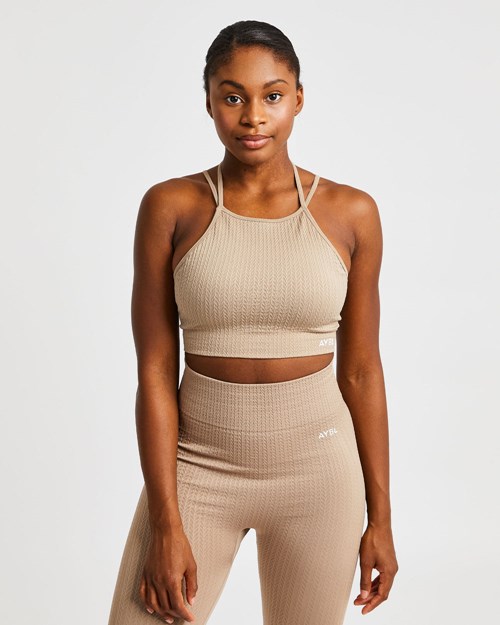 AYBL Luxe Seamless Crop Tank Top Mocha | 062587-BWA