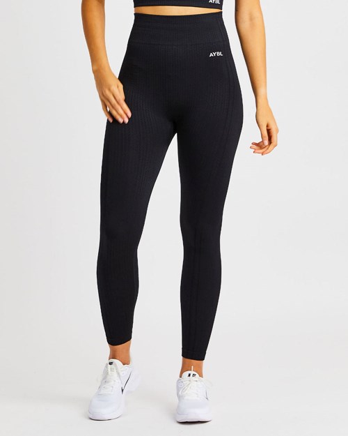 AYBL Luxe Seamless Leggings Czarne | 651807-WQH