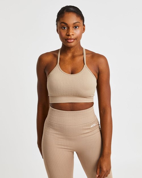 AYBL Luxe Seamless Sports Bra Mocha | 946087-TRU