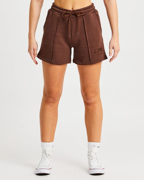 AYBL Luxe Shorts Brązowe | 420917-CFA