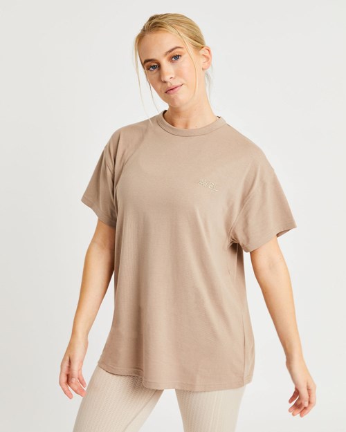 AYBL Luxe T Shirt Mocha | 920478-QXS