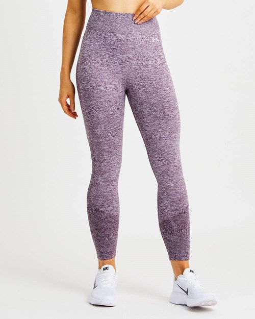 AYBL Motion Seamless Leggings Fioletowe | 532419-MWP