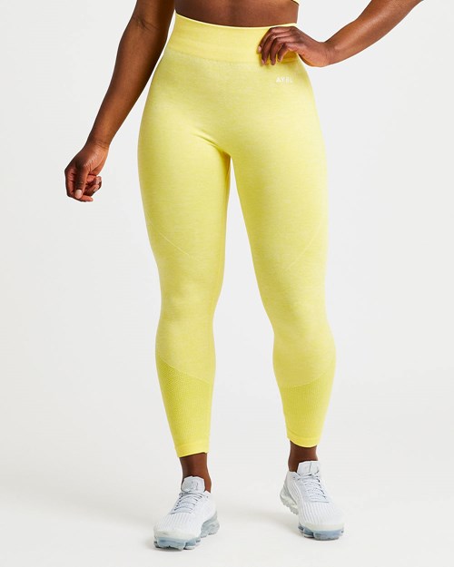 AYBL Motion Seamless Leggings Żółte | 017285-PZD