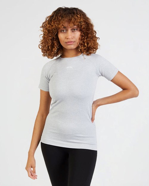 AYBL Motion Seamless T Shirt Głęboka Szare | 329514-XQE