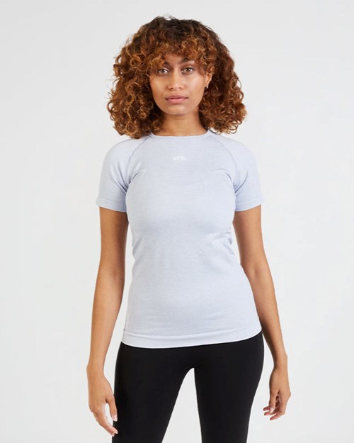 AYBL Motion Seamless T Shirt Niebieskie | 512907-BJP