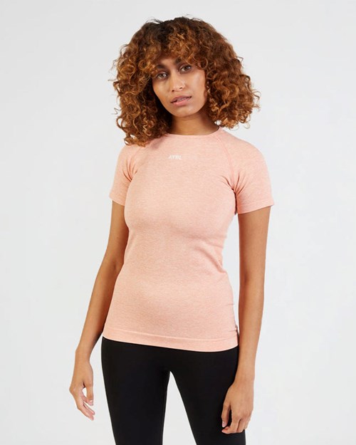 AYBL Motion Seamless T Shirt Peach | 936281-TBK