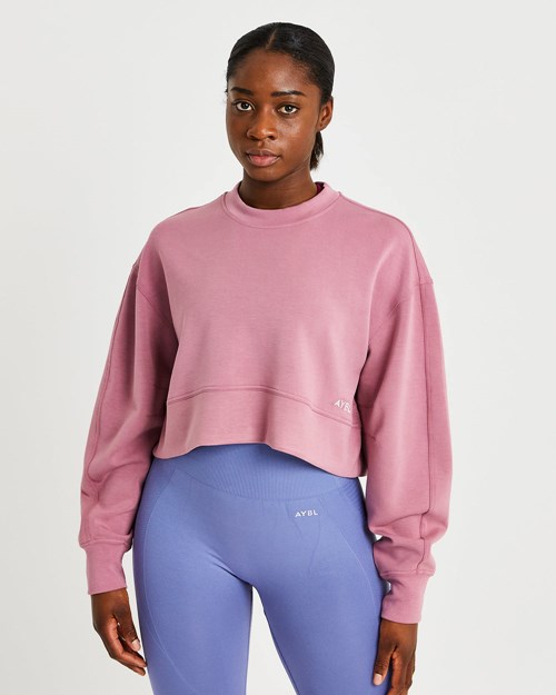 AYBL Oversized Crop Jumper Różowe Różowe | 369741-LFZ