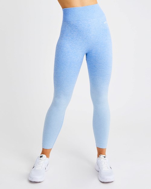 AYBL Pulse Ombré Seamless Leggings Niebieskie | 690572-CBL