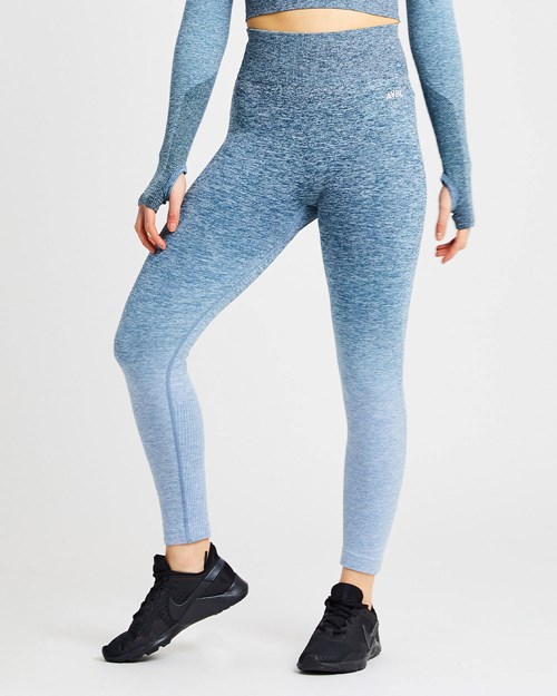 AYBL Pulse Ombré Seamless Leggings Teal | 517892-TRQ