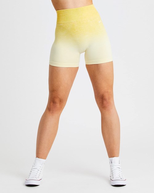 AYBL Pulse Ombré Seamless Shorts Żółte | 052347-MBS