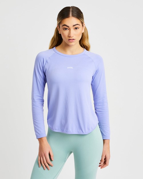 AYBL Reform Seamless Long Sleeve T Shirt Fioletowe | 543687-CYJ