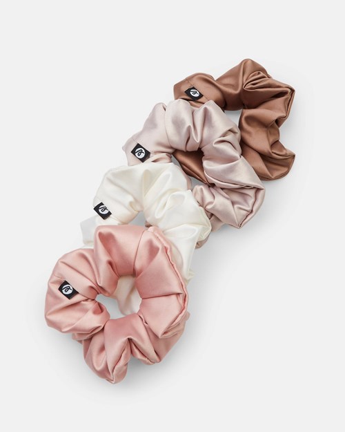 AYBL Scrunchie 4 Pack White/Champagne/Pink/Mocha | 906748-BMO